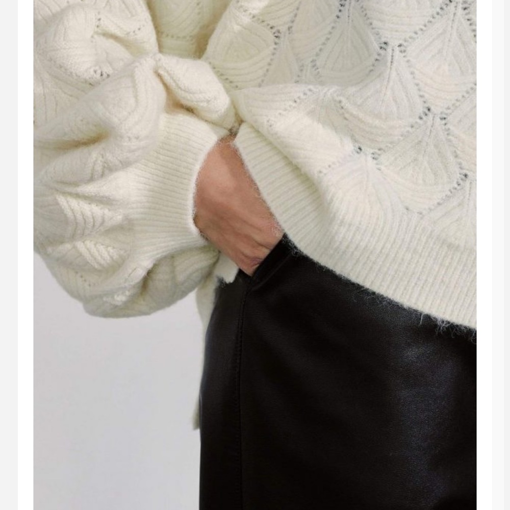 Brand new Diamante White Puff Sweater